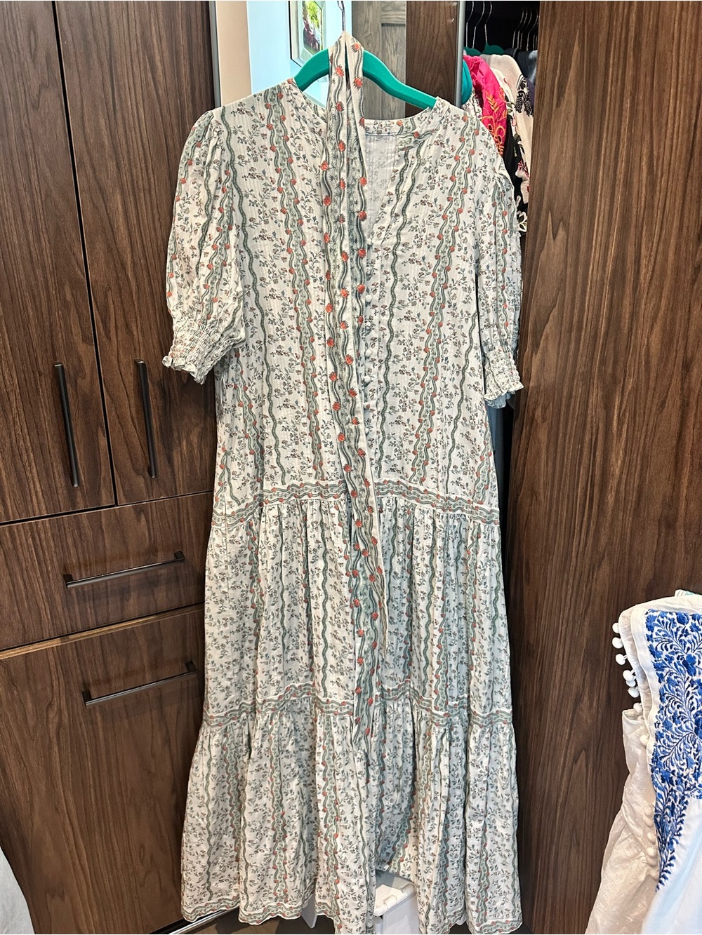Hill House Printed Yara in Light Blue and Coral